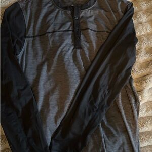 Prana Charcoal and Black Long Sleeve Shirt
